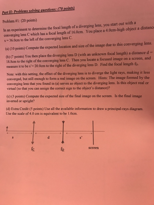 the focal length of a converging lens experiment