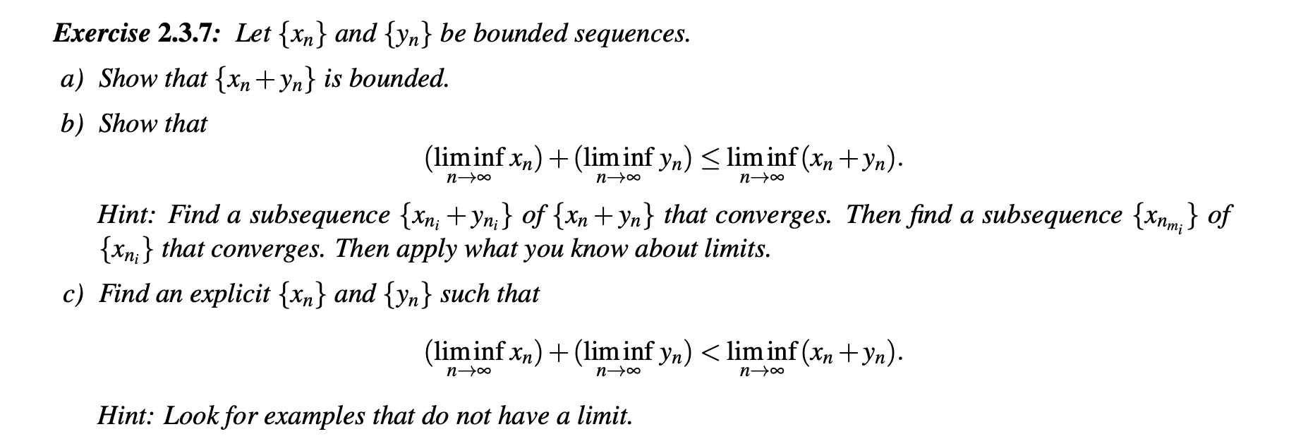 Solved REAL ANALYSIS Struggling on this question and one | Chegg.com
