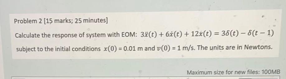 Solved Problem 2 [15 marks; 25 minutes] Calculate the | Chegg.com