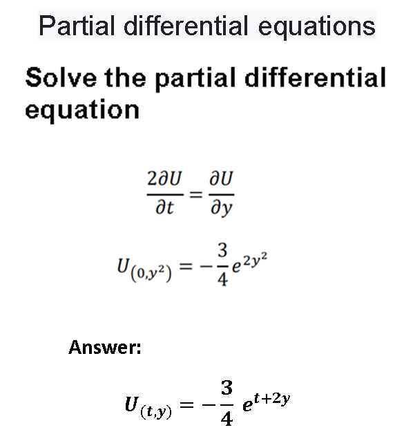 Solved Partial differential equations Solve the partial | Chegg.com