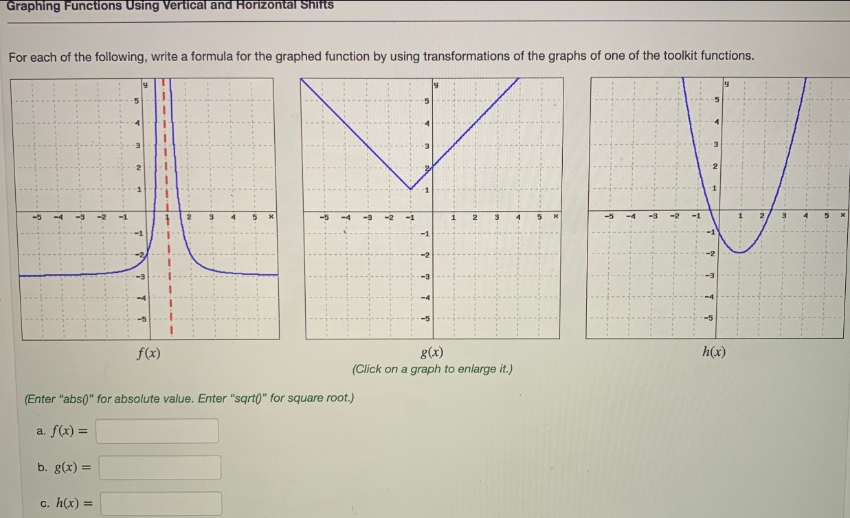 Solved Graphing Functions Using Vertical and Horizontal | Chegg.com