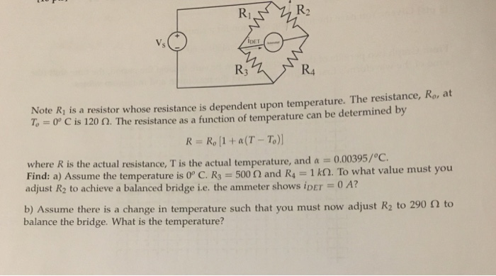 Ri R2 Test Solved Ri R2 R4 Note Ri is a resistor whose resistance is | Chegg.com