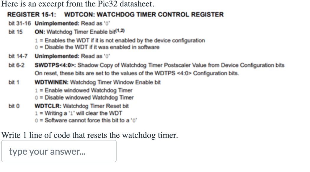 Solved REGISTER 151 WDTCON WATCHDOG TIMER CONTROL
