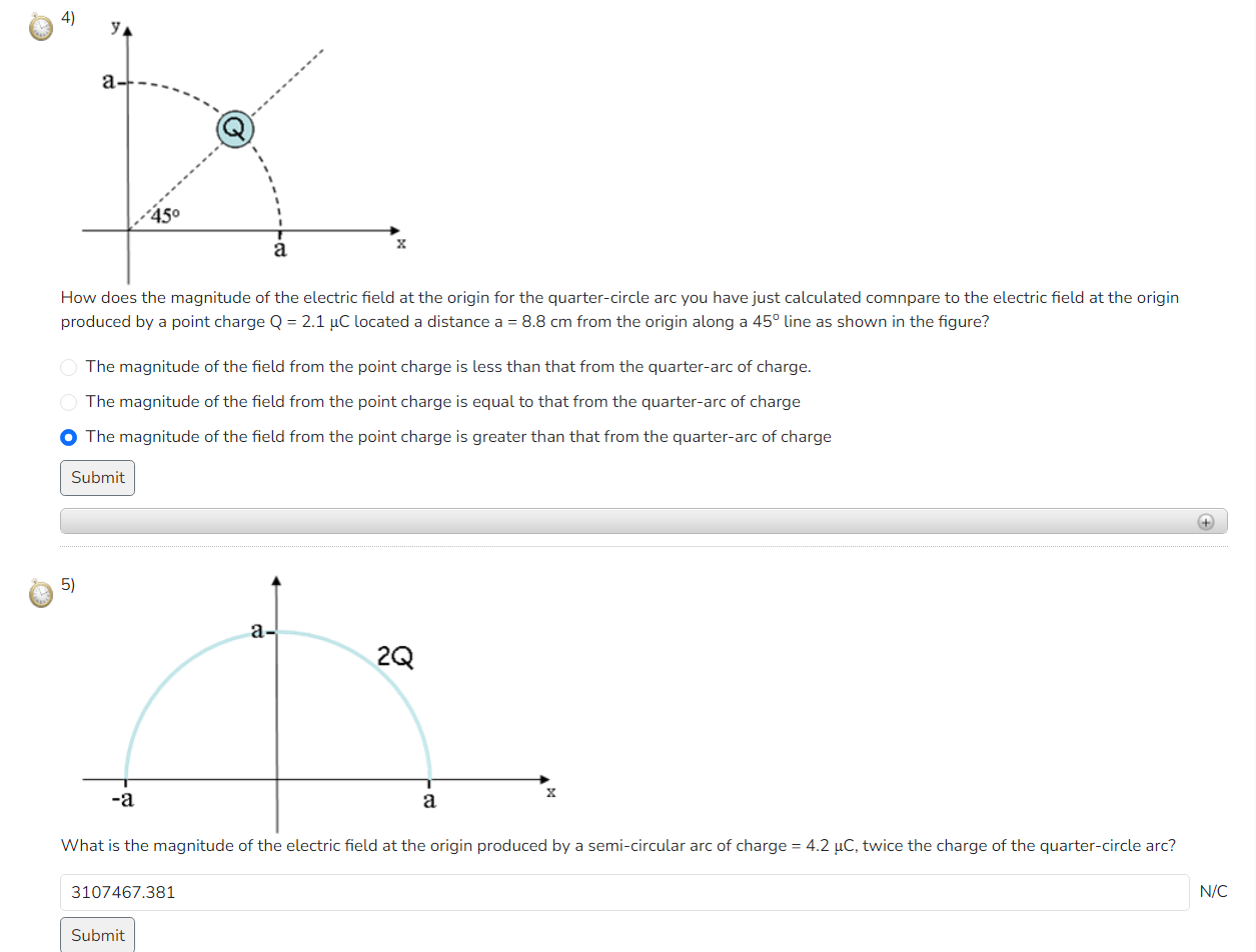 Solved What is the magnitude of the electric field at the | Chegg.com