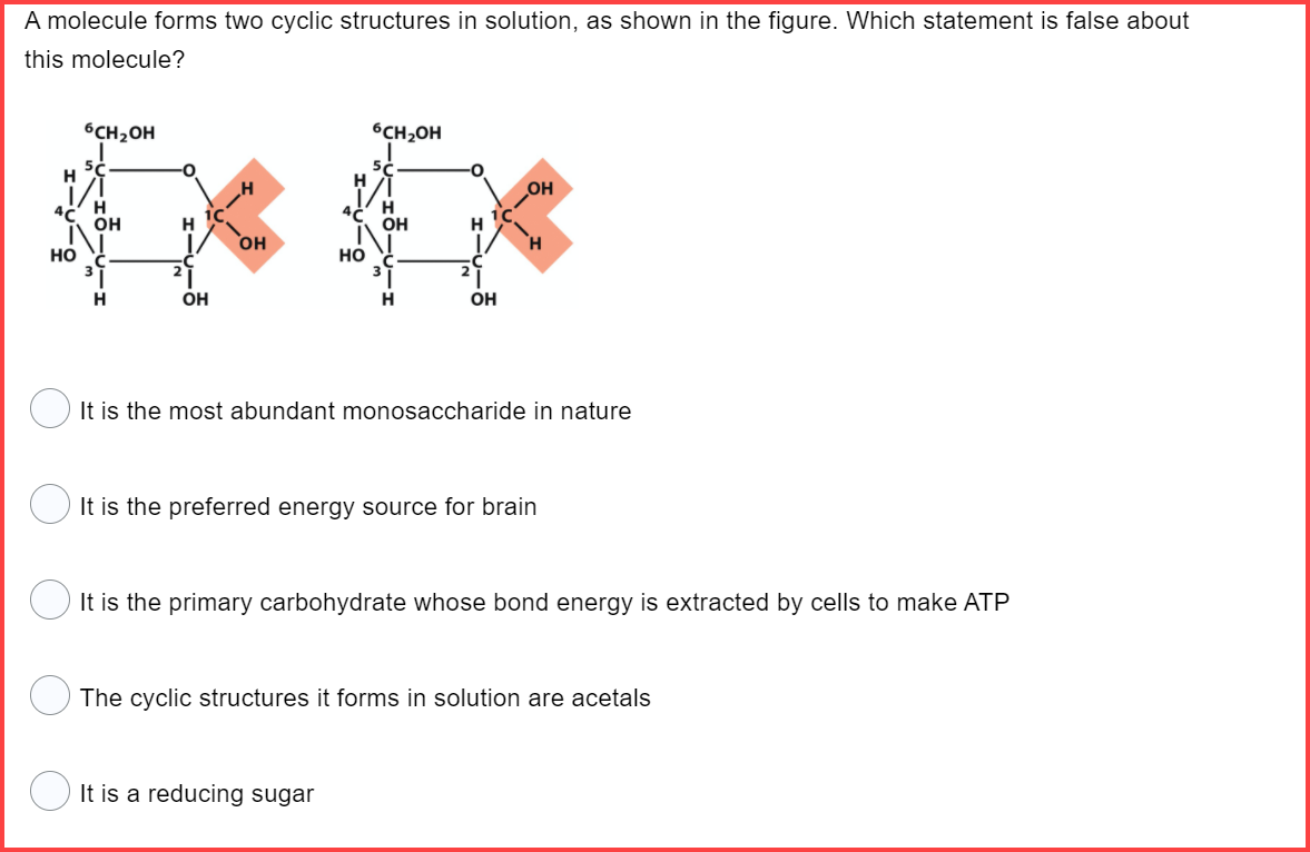 Solved A molecule forms two cyclic structures in solution,