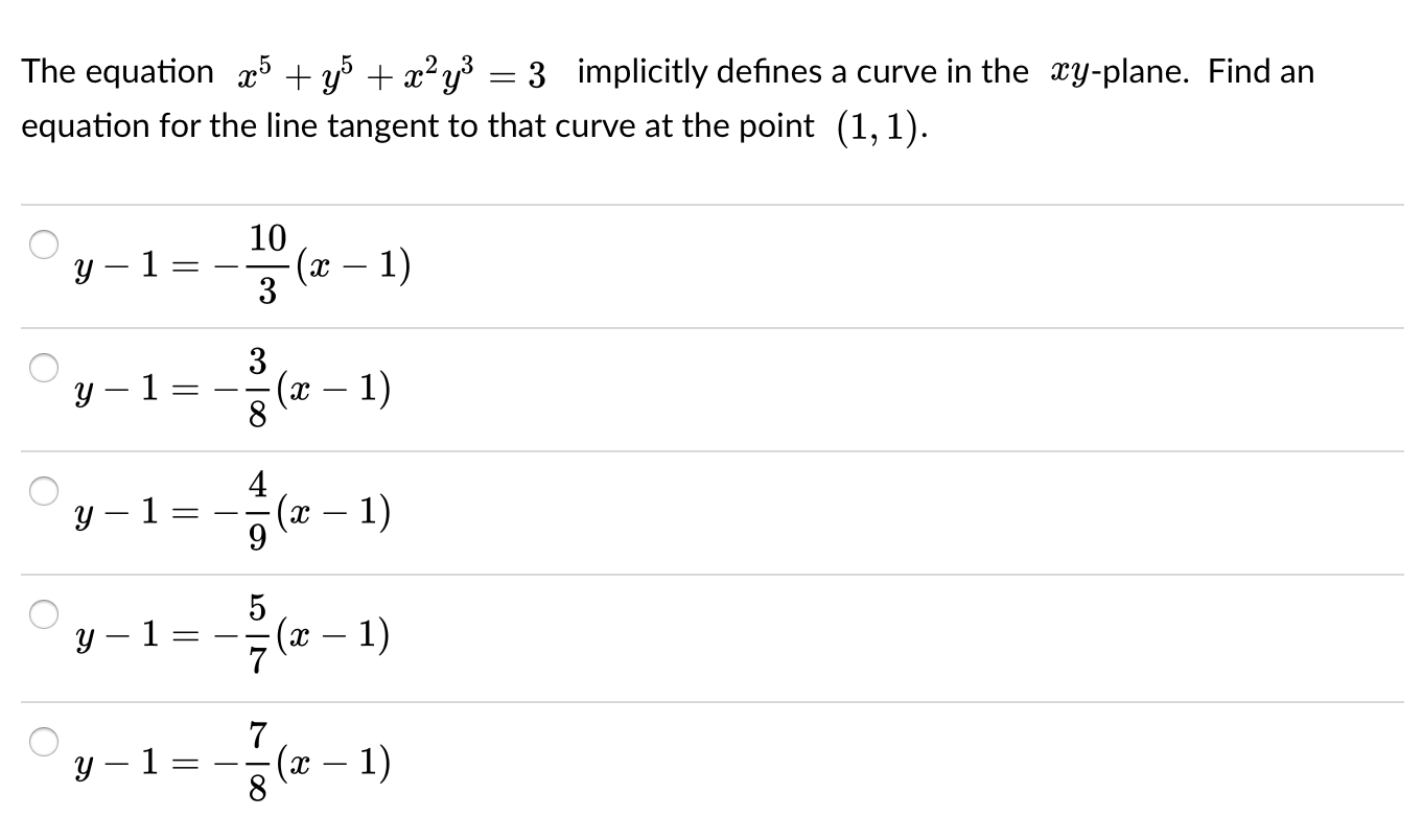 Solved The Equation 2 5 45 X y3 3 Implicitly Defines A Chegg
