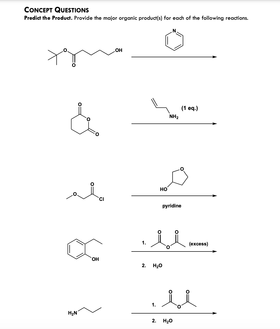 Solved CONCEPT QUESTIONS Predict the Product. Provide the