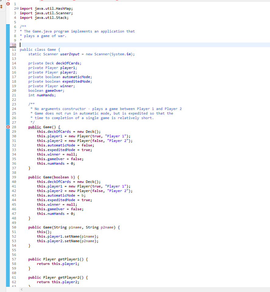 Solved 1. Why does the playGame() method in the Game class | Chegg.com