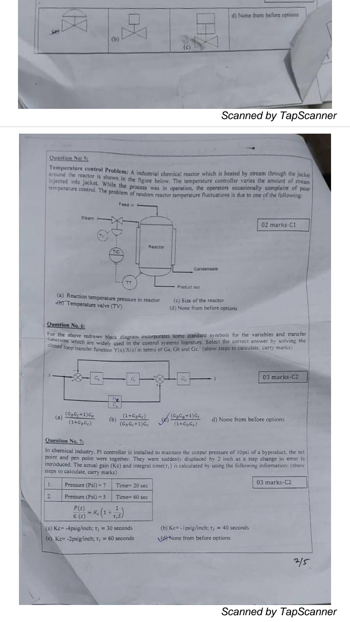 Solved Question No: 5 : Temperature control Problem: A | Chegg.com