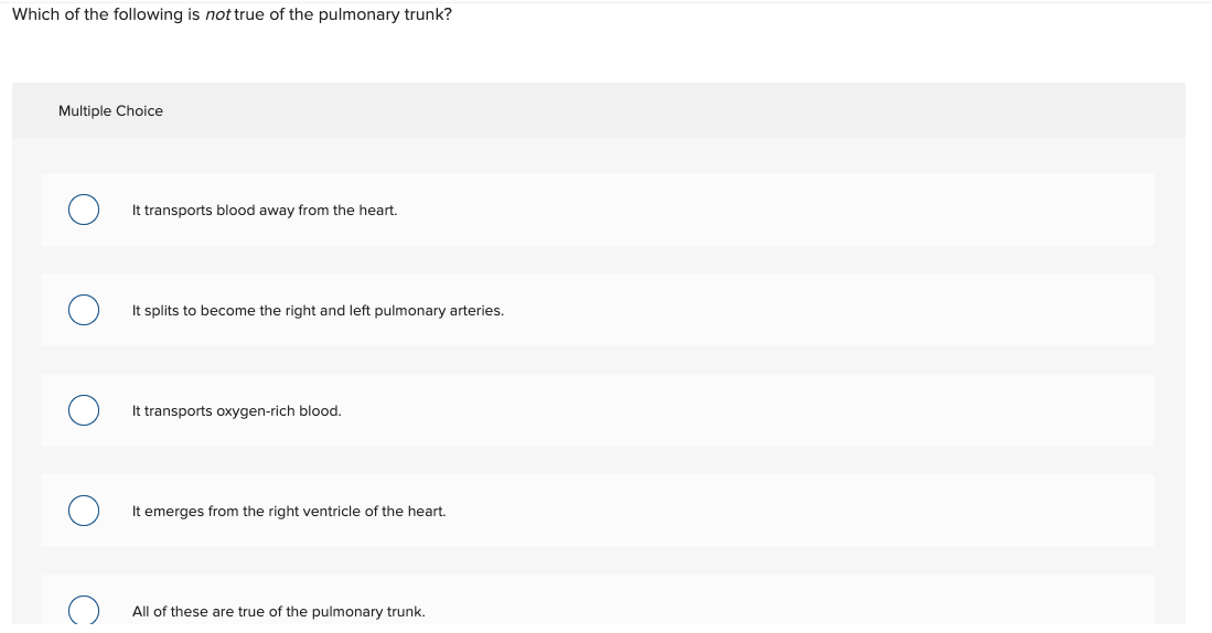 Solved Which Of The Following Is Not True Of The Coronary Chegg