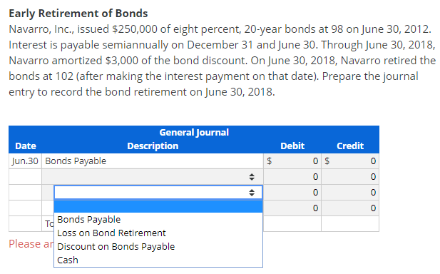 Solved Early Retirement Of Bonds Navarro, Inc., Issued 2&hellip;