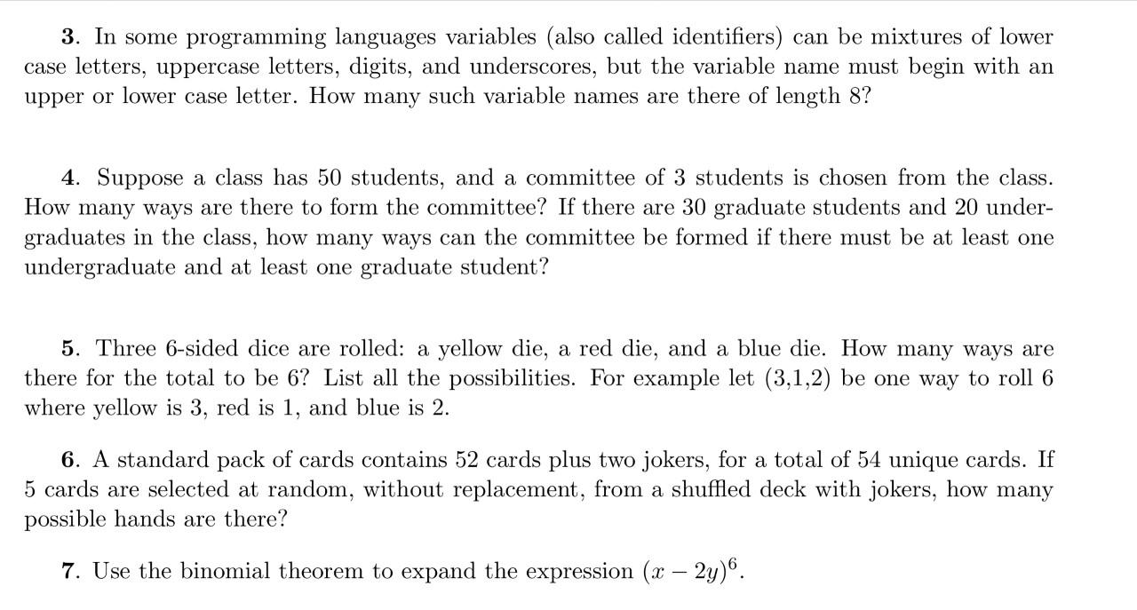 Solved 3. In some programming languages variables (also | Chegg.com