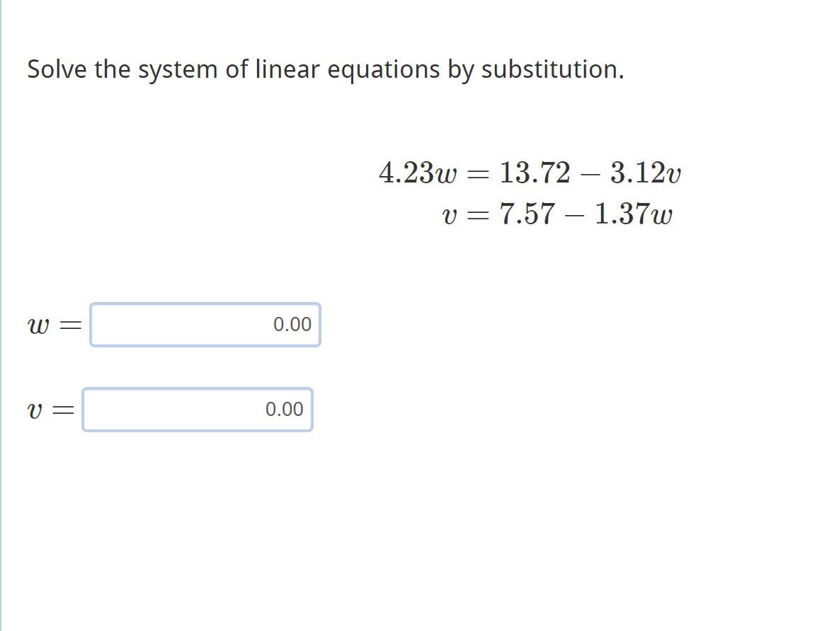 Solved Solve the system of linear equations by substitution. | Chegg.com