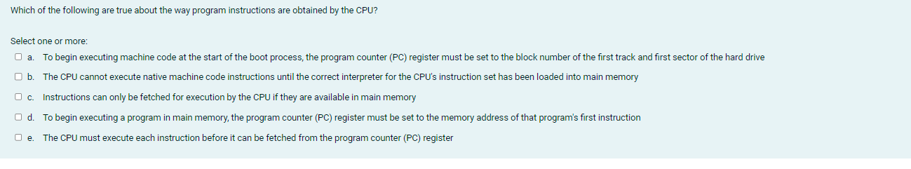 Solved Which of the following are true about the way program | Chegg.com