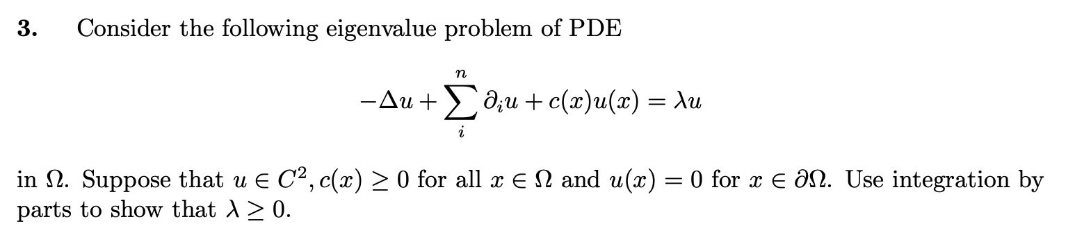 Solved 3. Consider the following eigenvalue problem of PDE | Chegg.com