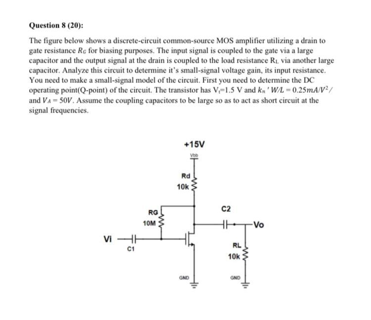 Solved Question 8 (20) The figure below shows a | Chegg.com