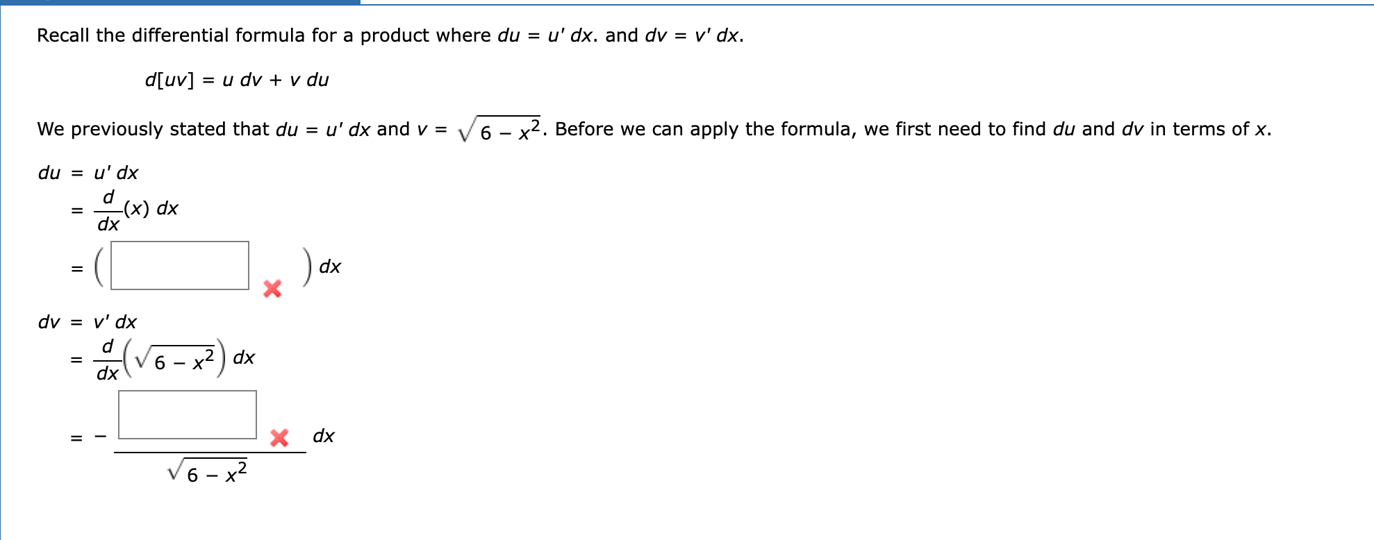 Solved Recall the differential formula for a product where | Chegg.com