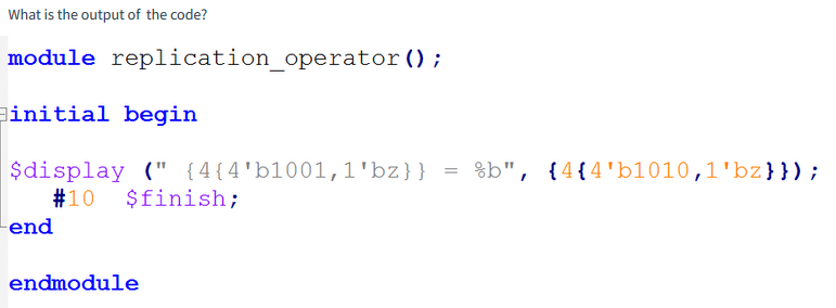 Solved What is the output of the code? module | Chegg.com
