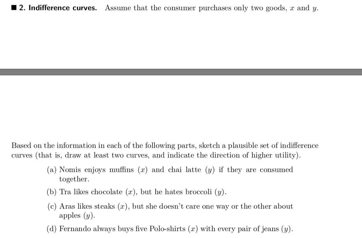 Solved Assume That The Consumer Purchases Only Two Goods