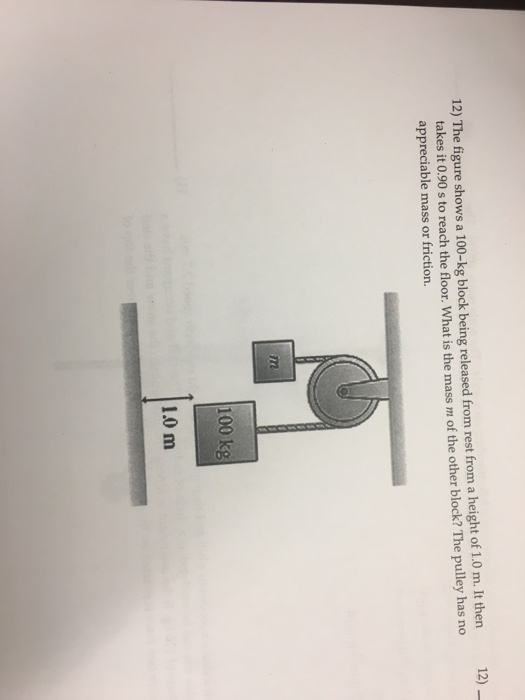Solved The figure shows a 100kg block being released from
