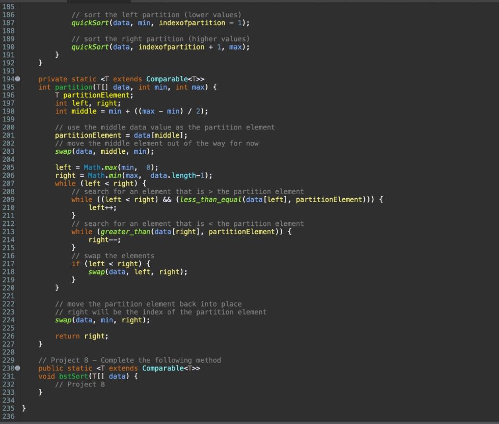 Solved 2-Create a new sorting method called bstSort which | Chegg.com
