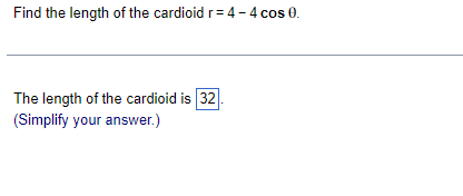 find the length of the cardioid r=4 4cos theta