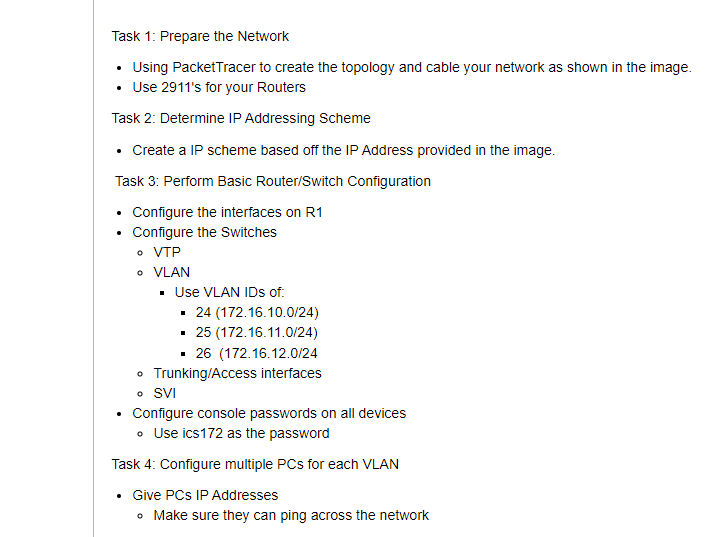 Solved Task 1 Prepare The Network Using Packettracer To 9066