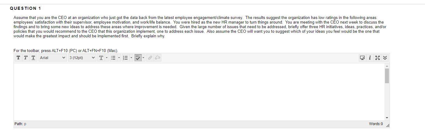 Solved QUESTION 1 Assume that you are the CEO at an | Chegg.com