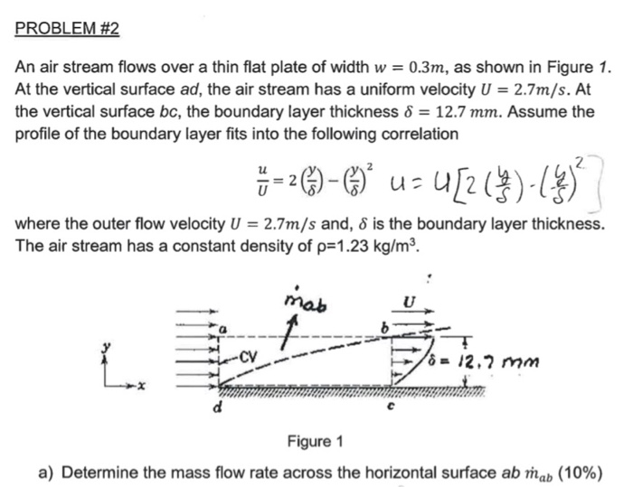 Solved a) Determine the mass flow rate across the horizontal | Chegg.com