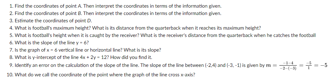 Solved Distance of the Football from the Quarterback | Chegg.com