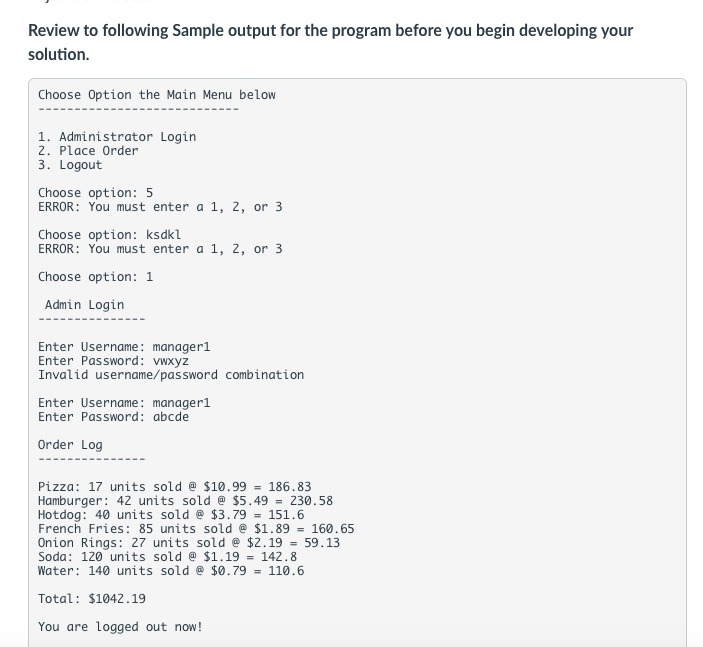 Solved Project Restaurant Menu System Description: You are | Chegg.com