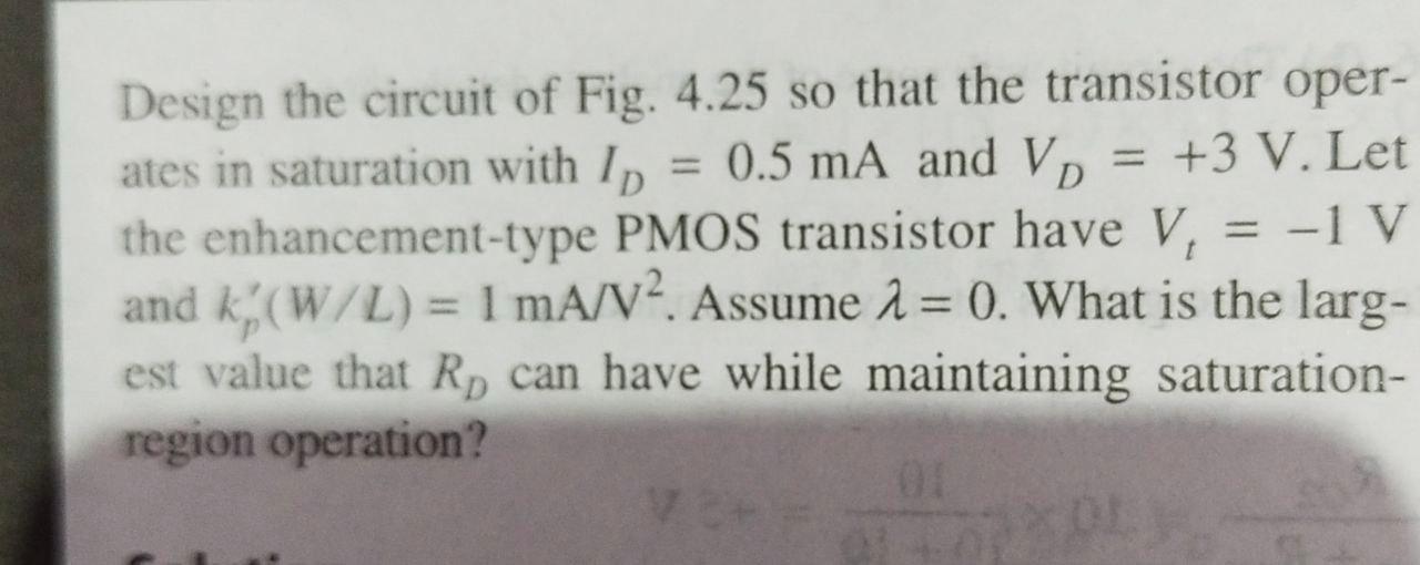 - Design the circuit of Fig. 4.25 so that the | Chegg.com