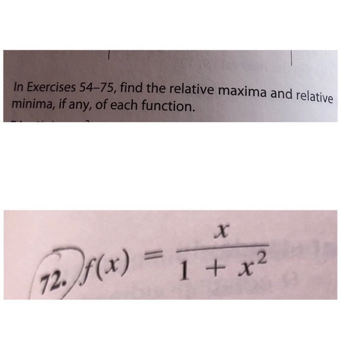 how to find relative maxima and minima of a function