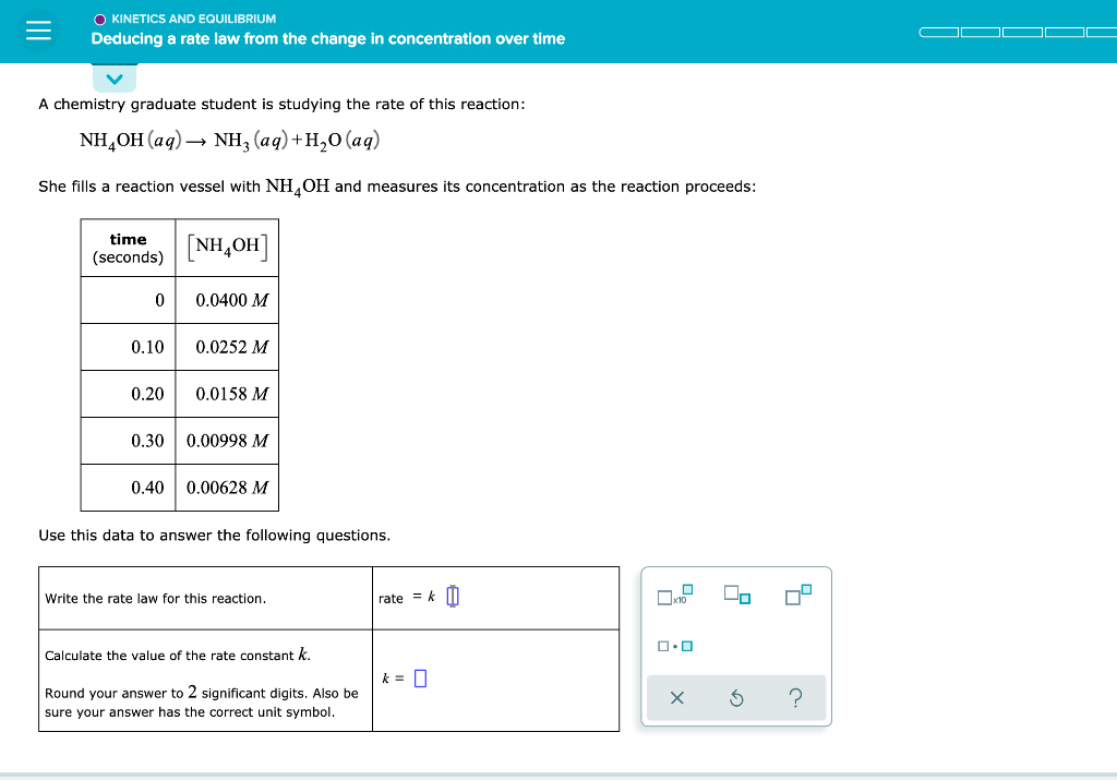 solved-a-chemistry-graduate-student-is-studying-the-rate-of-chegg