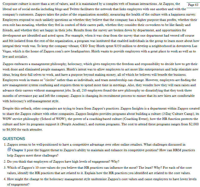 Solved Zappos Faces Competitive Challenges Zappos, based in