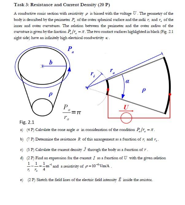 Solved Task 3: Resistance and Current Density (20 P) A | Chegg.com