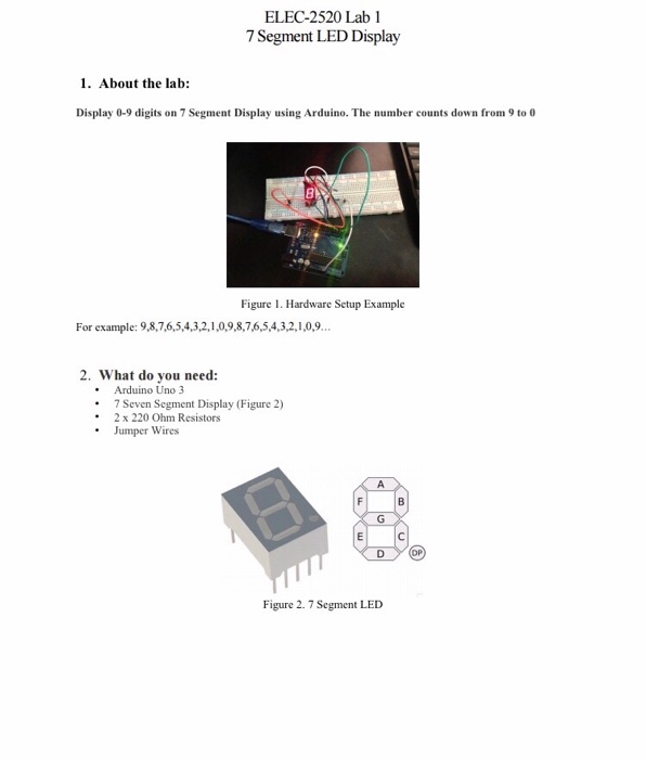 Solved ELEC-2520 Lab 1 7 Segment LED Display 1. About the | Chegg.com