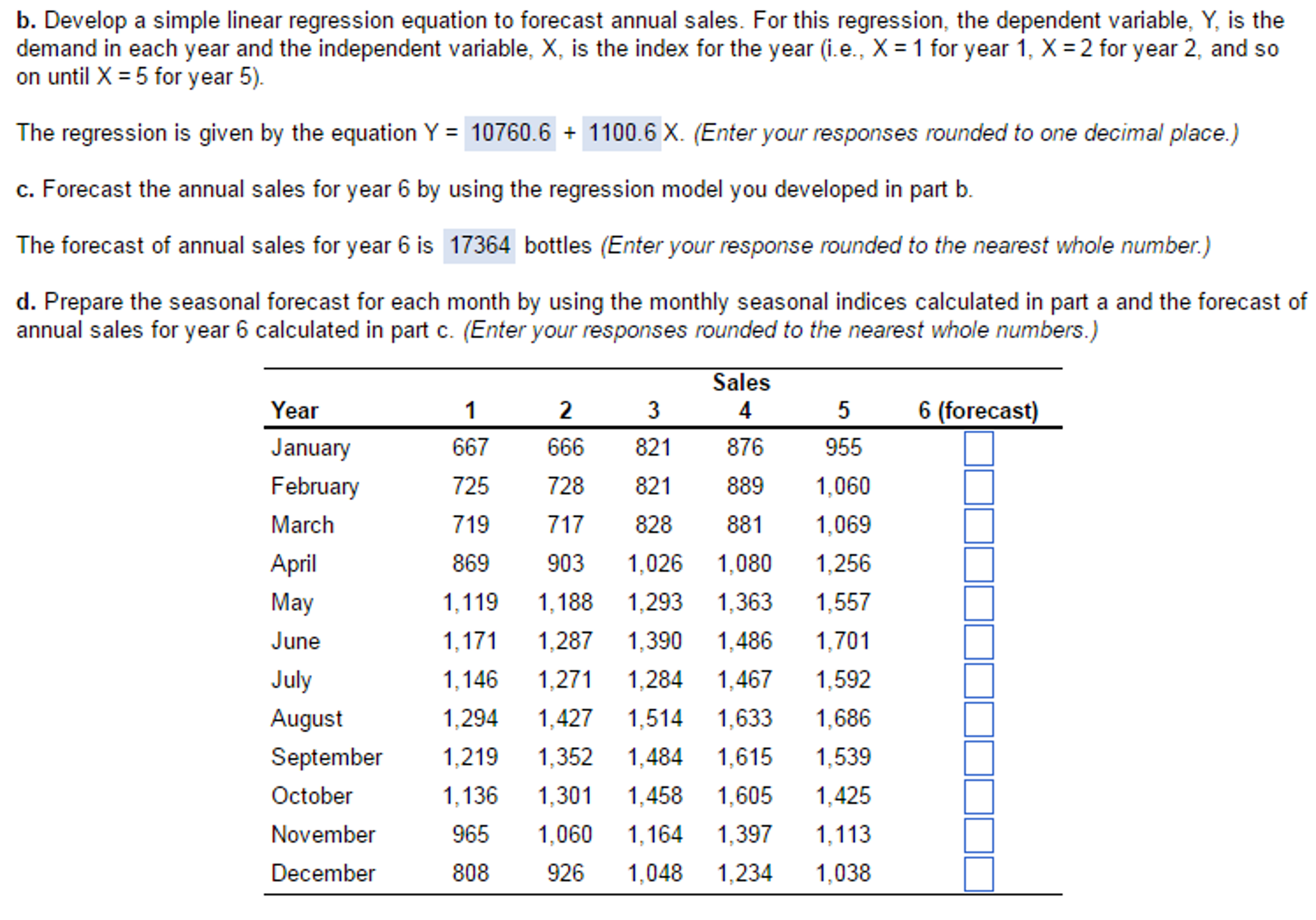 simple linear regression equation for sample