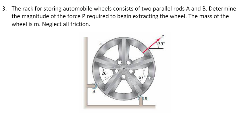 Solved The rack for storing automobile wheels consists of | Chegg.com