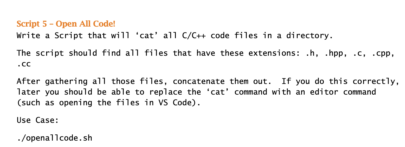 Solved Script 5 - Open All Code! Write a Script that will | Chegg.com