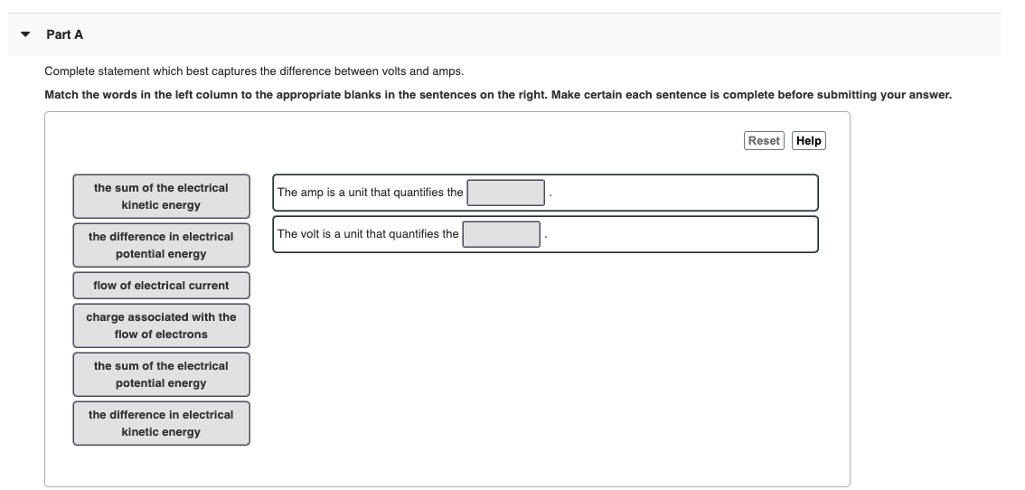 Solved Part A Complete statement which best captures the | Chegg.com