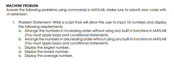 Machine Problem 5 Programming Solved MACHINE PROBLEM Answer the following problems using | Chegg.com