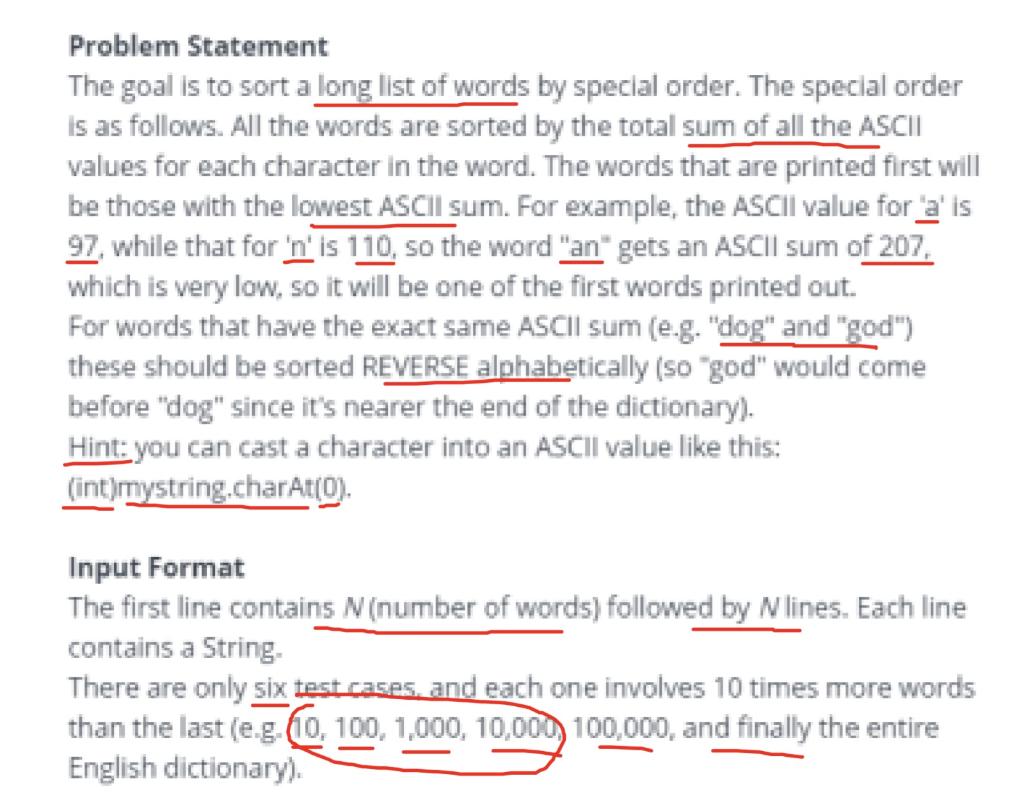 Solved Problem Statement The goal is to sort a long list of | Chegg.com