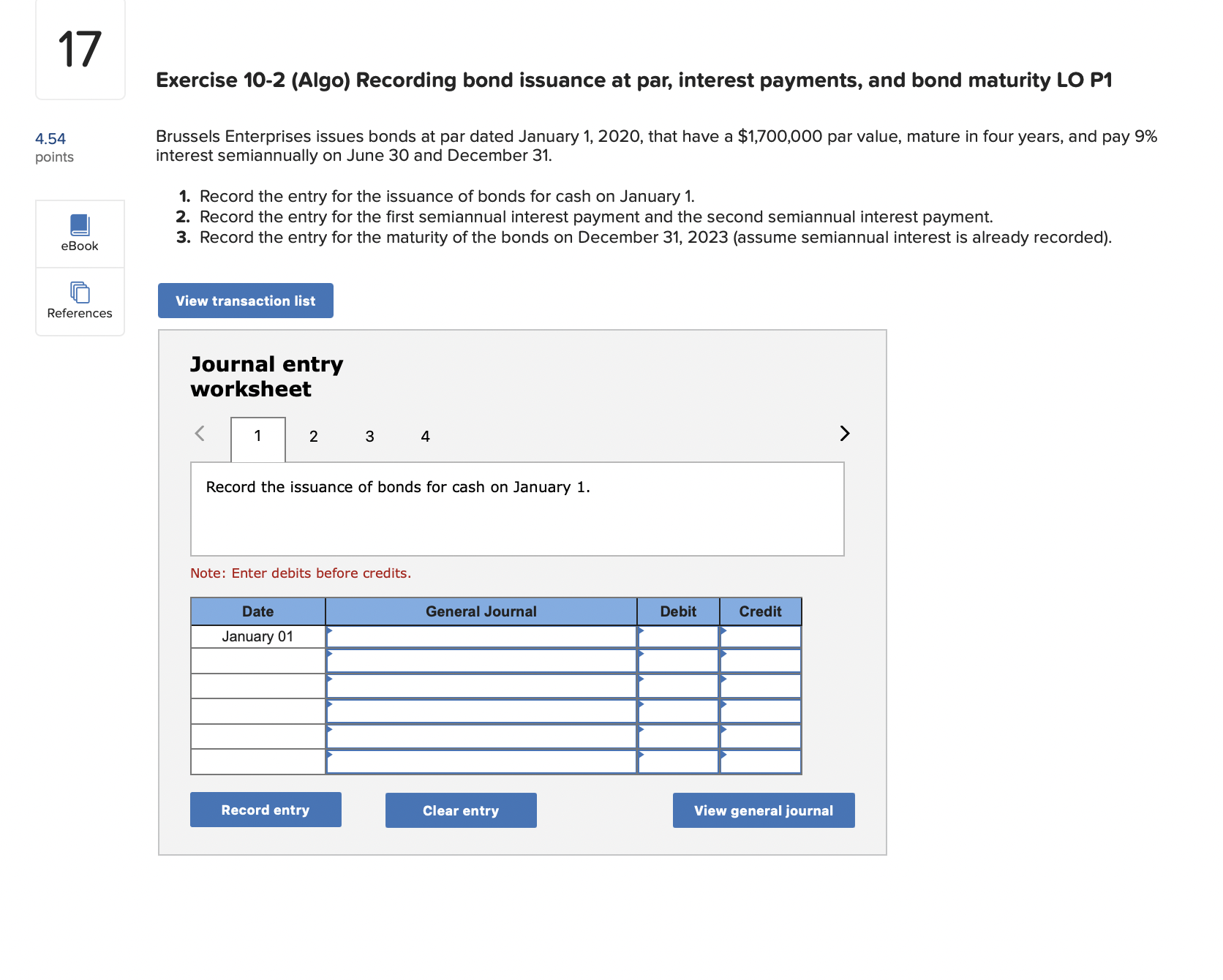 Solved exercise 10 2 algo recording bond issuance at par chegg