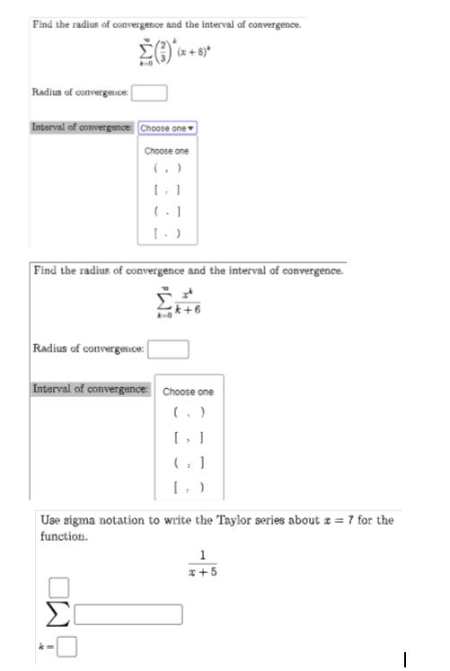 radius and interval of convergence symbolab