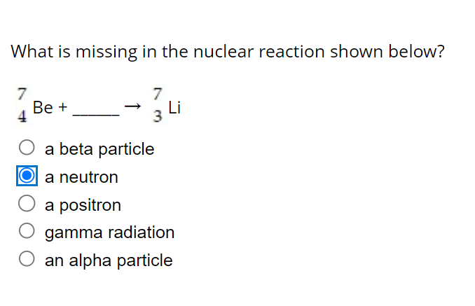 Solved What Is Missing In The Nuclear Reaction Shown Below? | Chegg.com