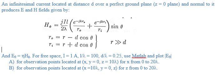 H ) An infinitesimal current located at distance d | Chegg.com