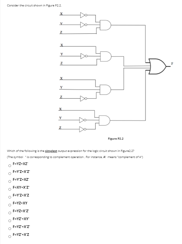 Solved Consider the circuit shown in Figure P2.2. х Y Z х Y | Chegg.com