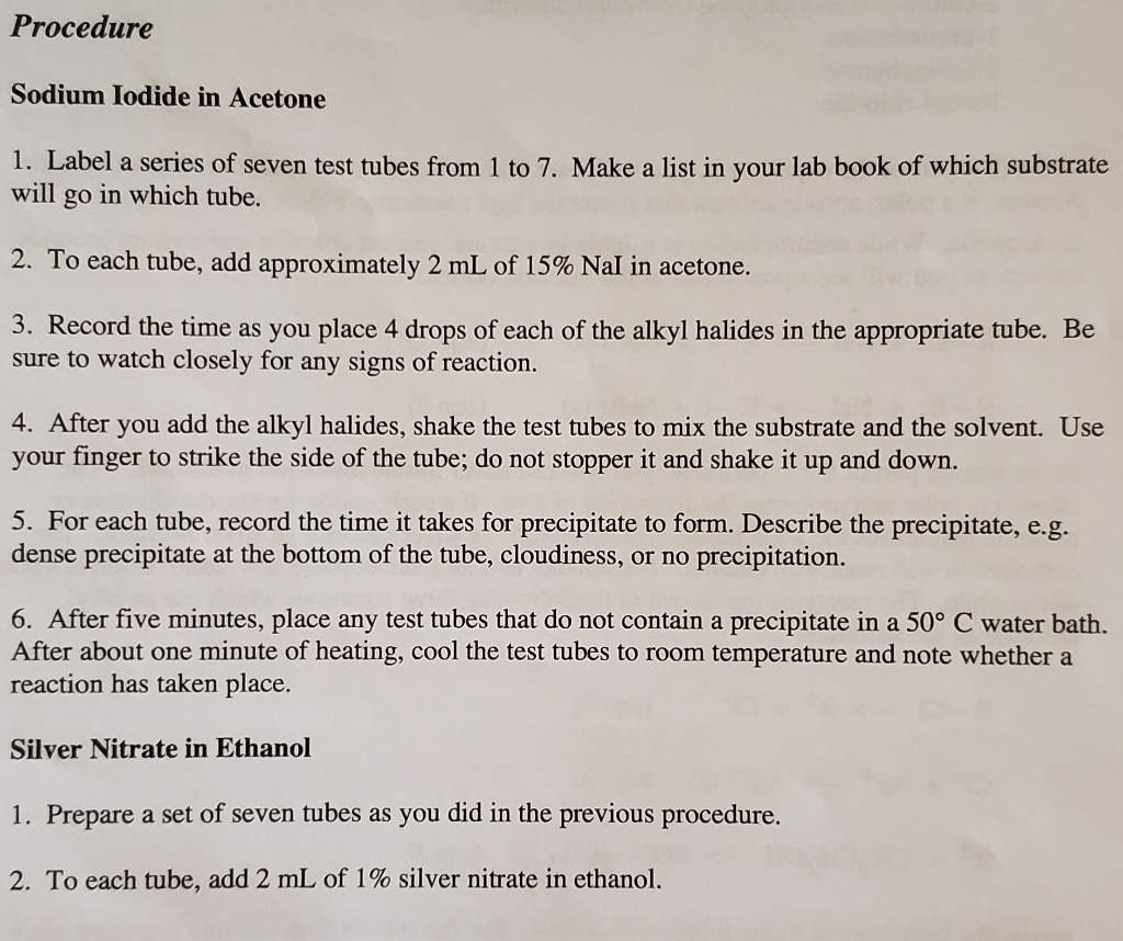 Solved 6. In the procedure with sodium iodide, why is it