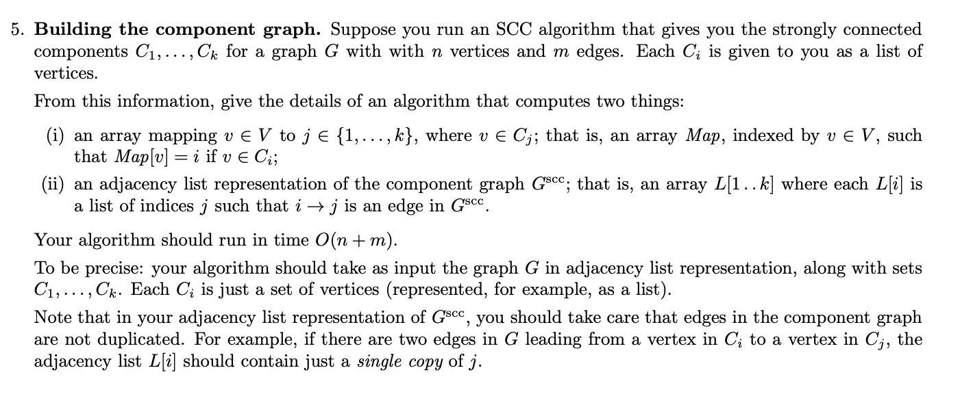 5. Building the component graph. Suppose you run an | Chegg.com
